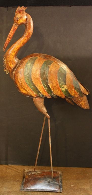 Large Tole Flamingo or Seabird  from France