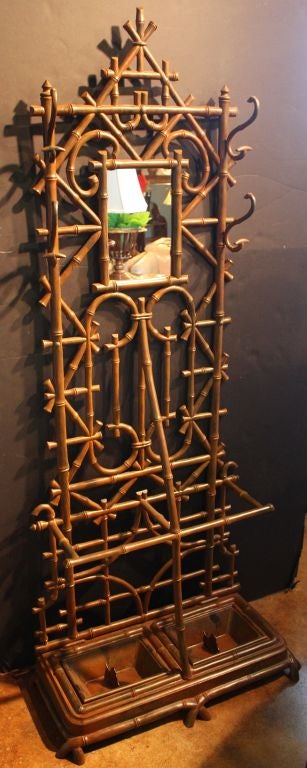 Faux Bamboo Hall Stand of Cast Iron