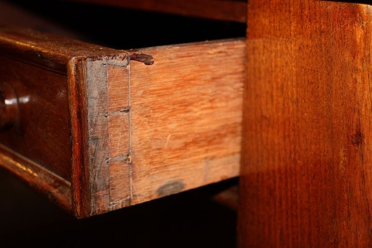 English Partner's Writing Desk or Library Table with Leather Top 1