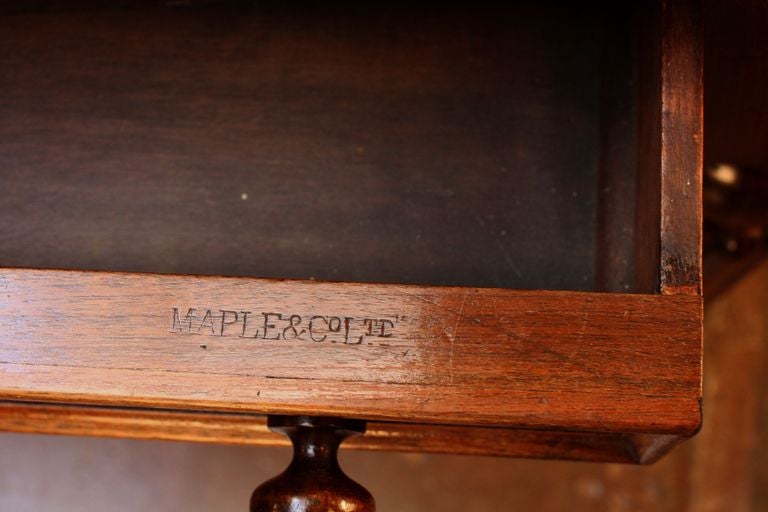 English Partner's Writing Desk or Library Table with Leather Top 2