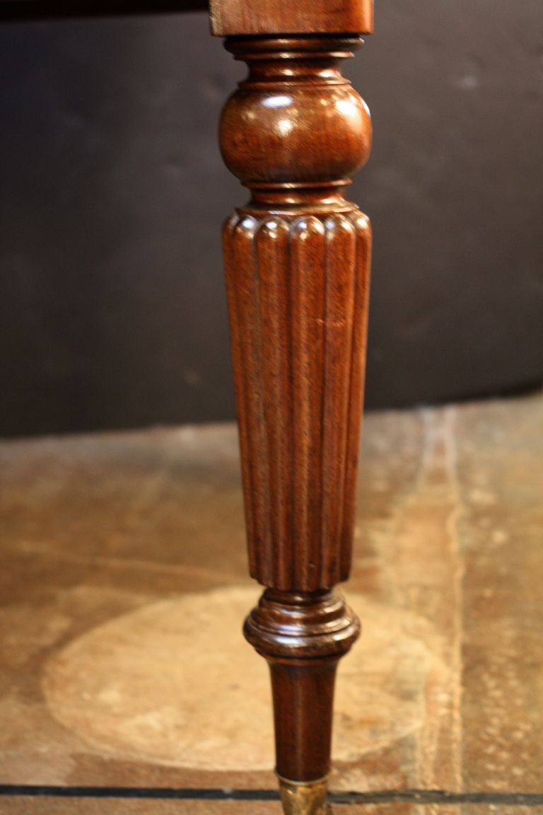 English Partner's Writing Desk or Library Table with Leather Top 3