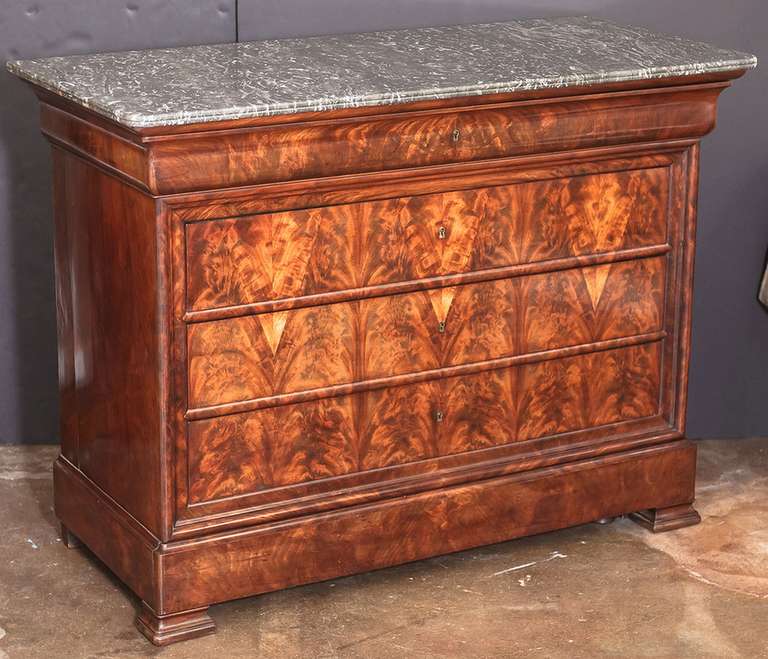 French Louis Philippe Chest or Commode with Marble Top