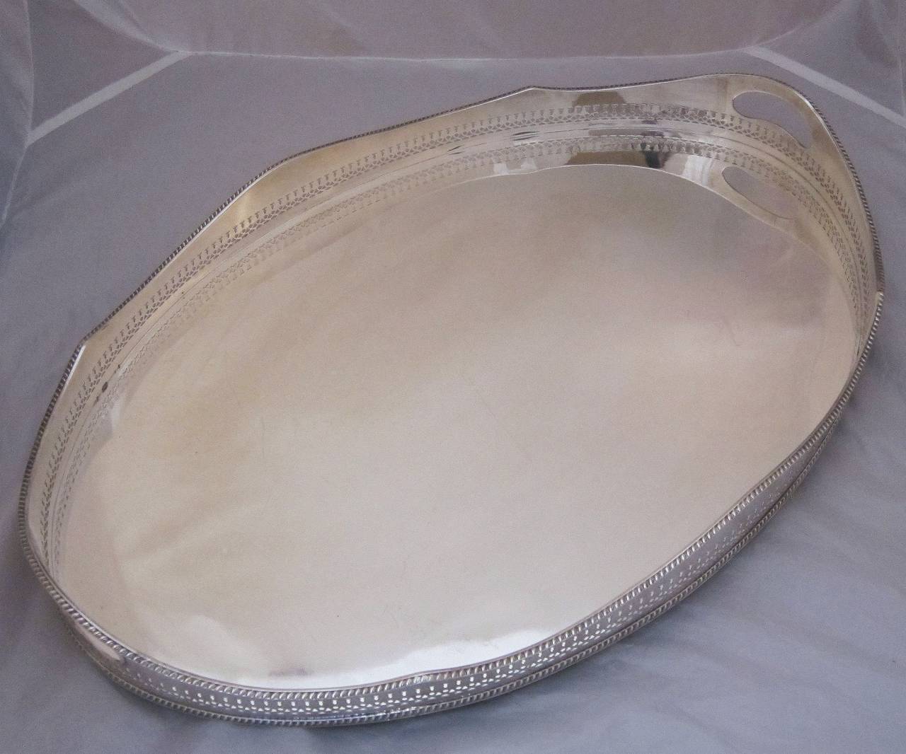 20th Century English Gallery Serving Tray