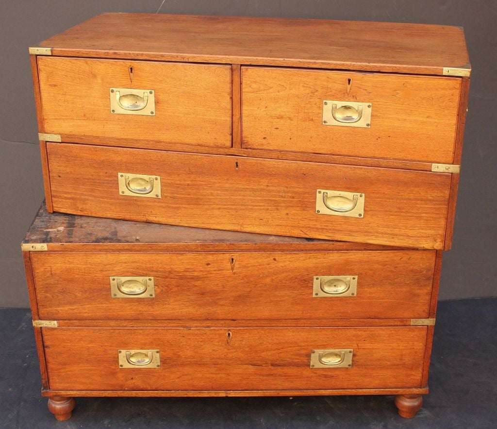 Miltary Officer's Campaign Chest of Brass-Bound Teak 1