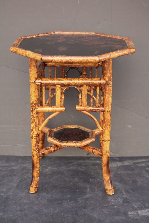 English Bamboo Octagonal Top Table In Excellent Condition In Austin, TX