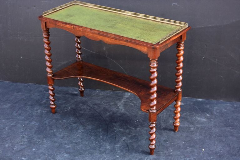 Rosewood Console Table with Barley Twist Legs