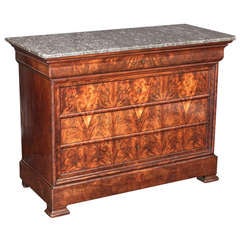 French Louis Philippe Chest or Commode with Marble Top