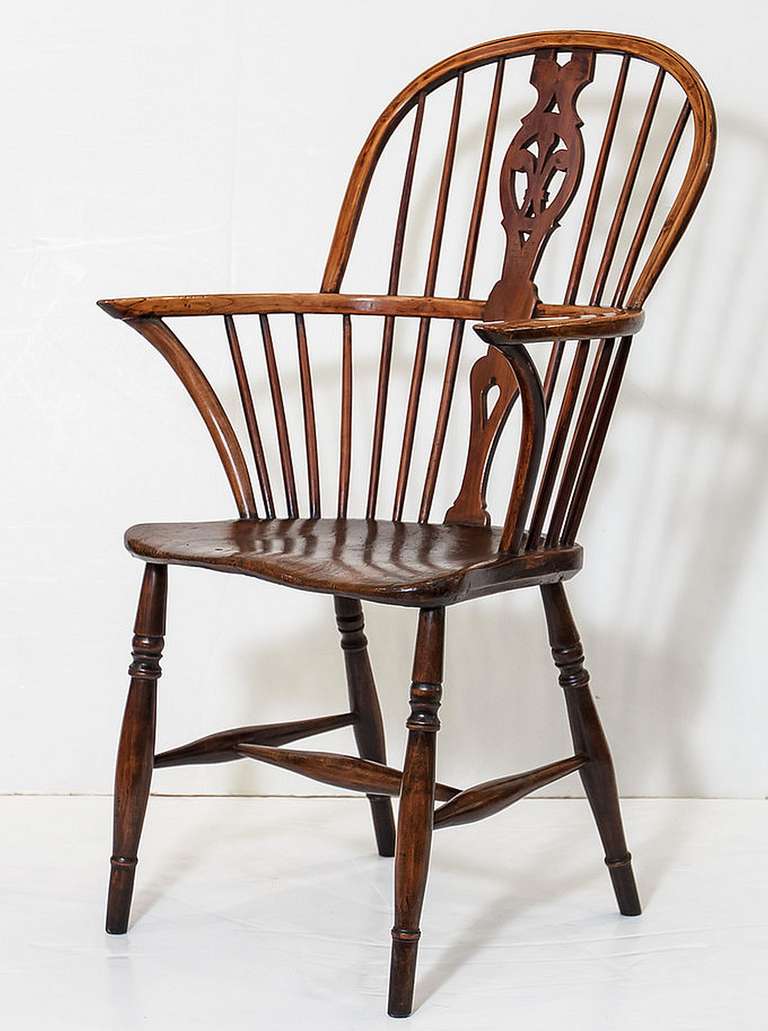 19th Century English Windsor Chair with Prince of Wales Feathers