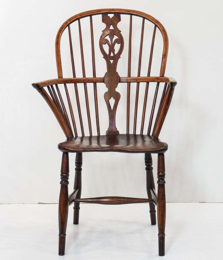 Oak English Windsor Chair with Prince of Wales Feathers