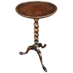 Antique Wine Table of Oak with Barley Twist
