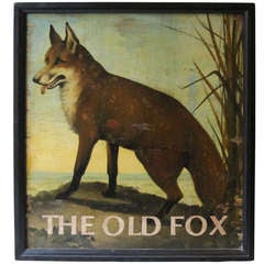 Vintage English Pub Sign - The Old Fox