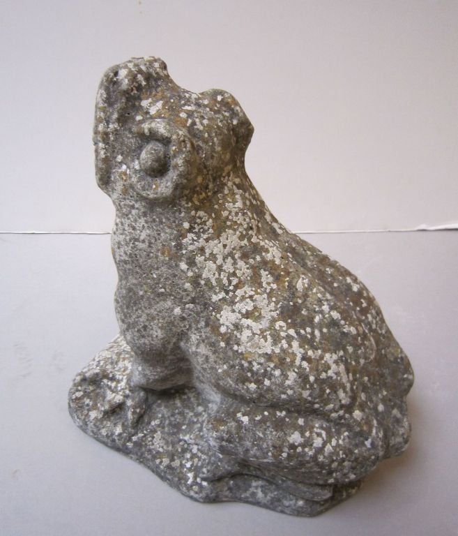 20th Century Stone Garden Frog Fountain