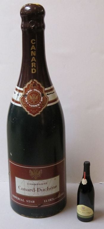 Mid-20th Century Large French Champagne Wine Bottle Advertising Prop