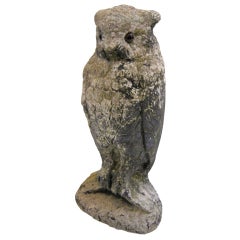 English Garden Stone Owl