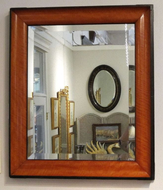 Biedermeier Mirror of Figured Maple