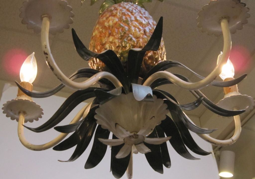 Italian Hanging Five-Light Fixture with Pineapple Design (19