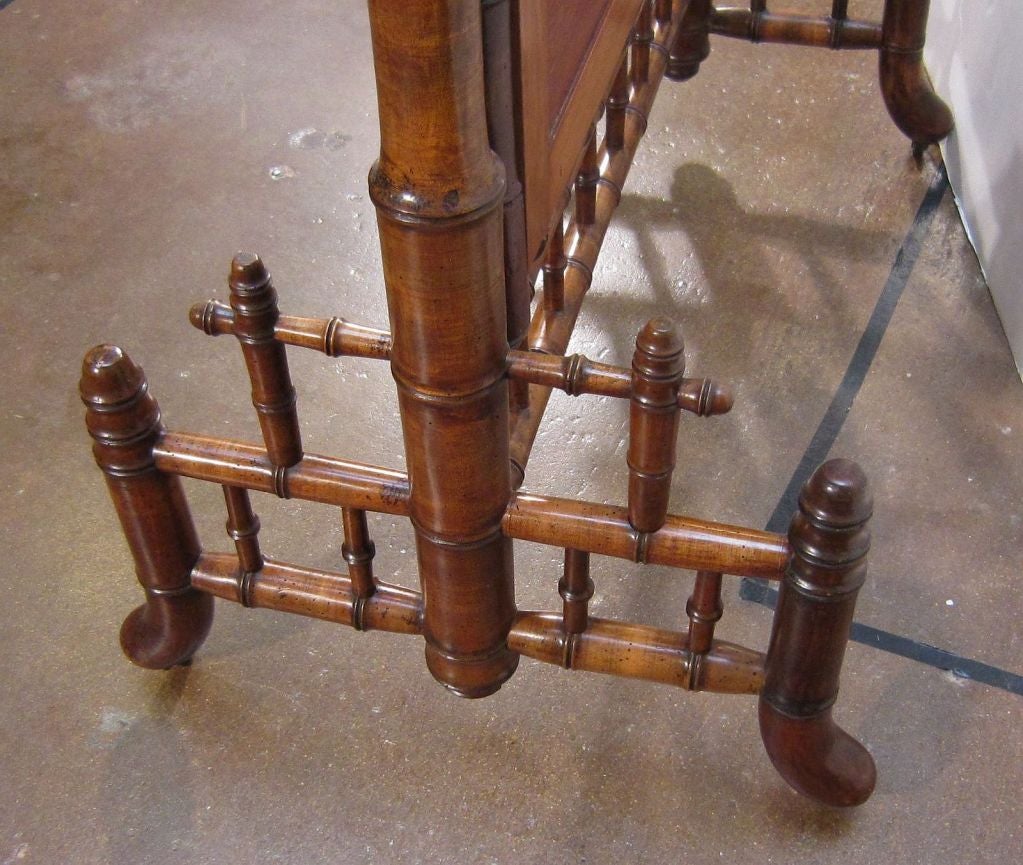 19th Century Faux Bamboo Cheval Mirror on Casters