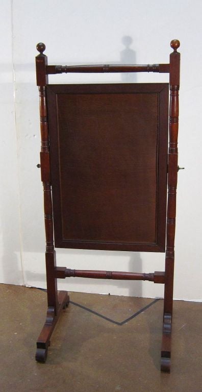 Brass Cheval Mirror of Mahogany from Regency Era England For Sale