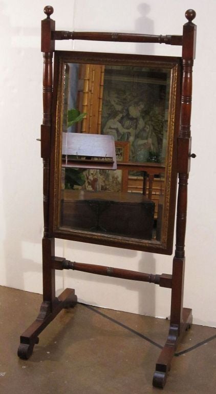 Cheval Mirror of Mahogany from Regency Era England For Sale 1