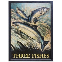 English Pub Sign - Three Fishes