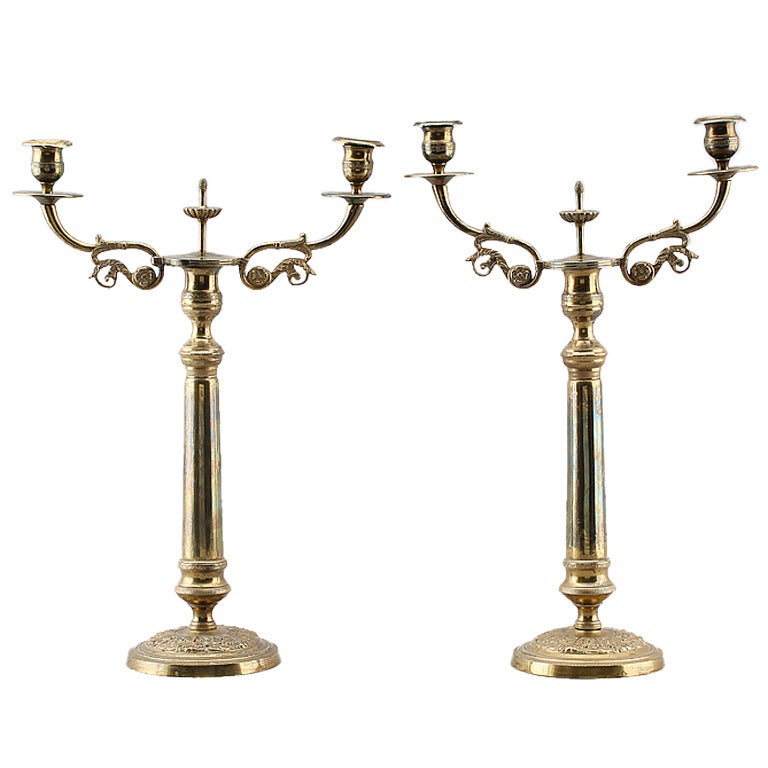 Empire Brass Candelabras For Sale at 1stdibs