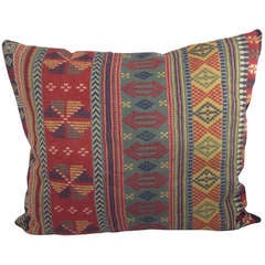 Antique A Pillow Made From 19th C Swedish Fabric
