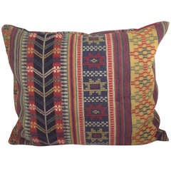 Antique Pillow Made of Swedish 19th Century Fabric