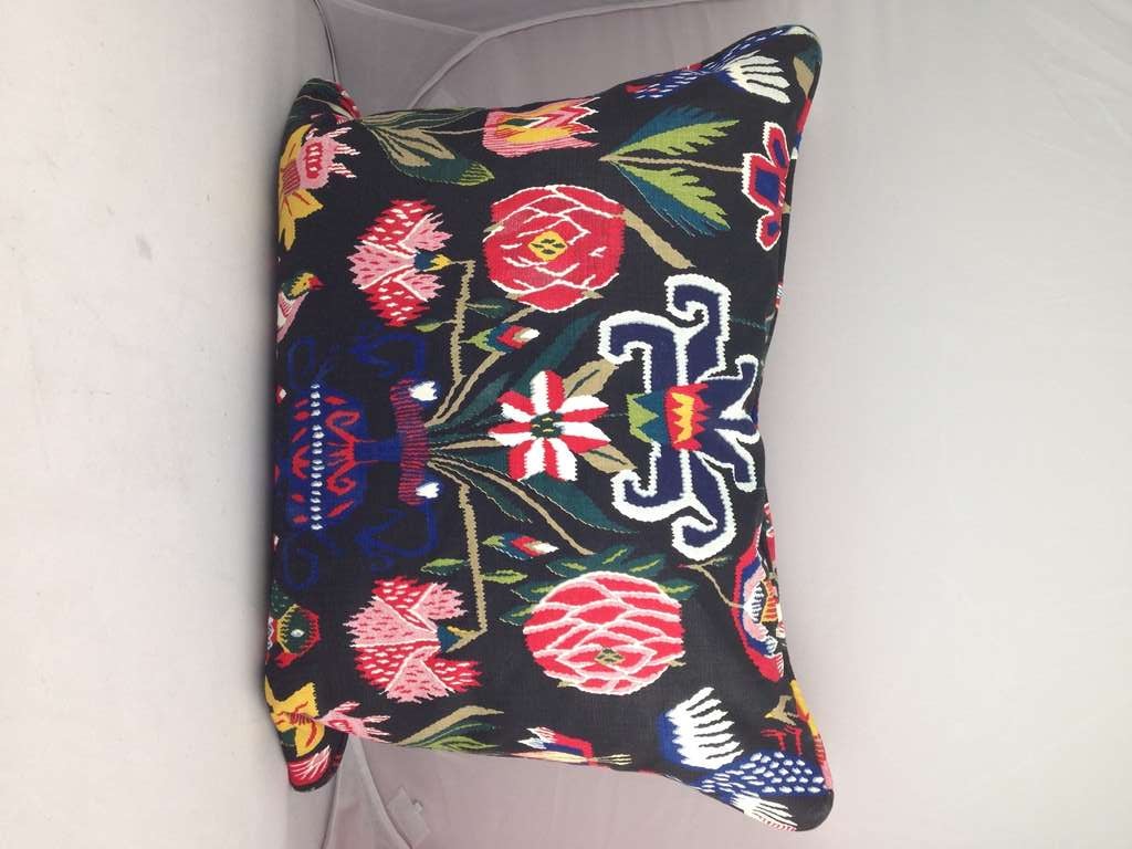 Pillow Made From Fabric with 18th Century Print. With zipper