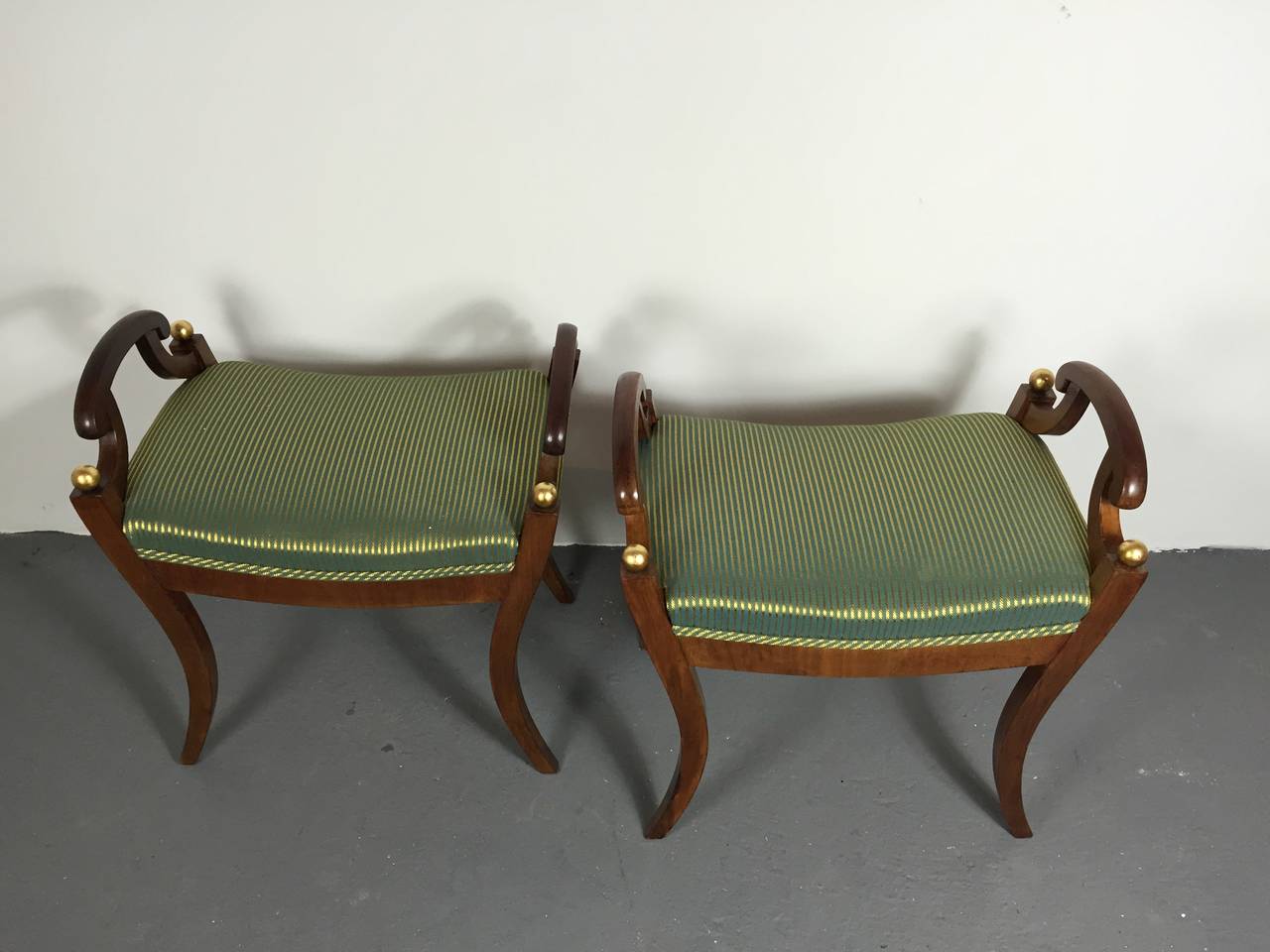 Pair of Karl Johan Empire Benches In Good Condition In New York, NY