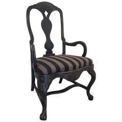Sillón Estilo Rococó Sueco Negro Suecia