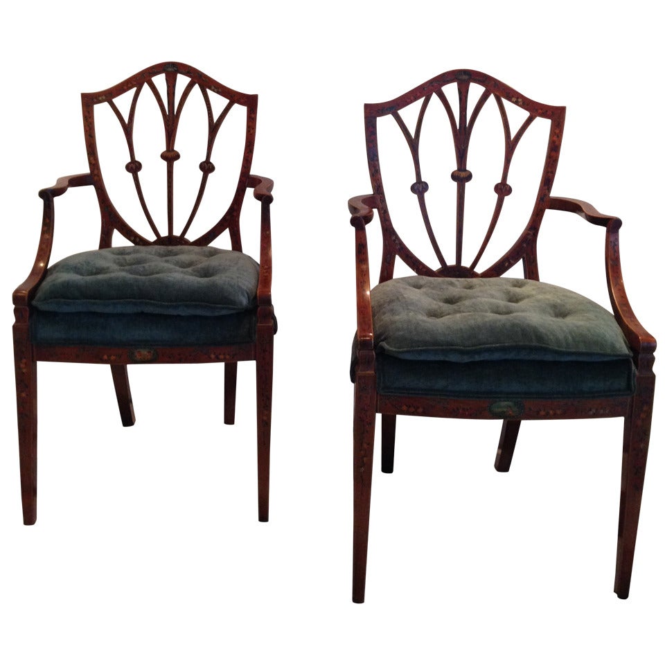 Pair of English Chippendale Armchairs