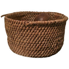Swedish Weaved Wooden Basket 19th Century