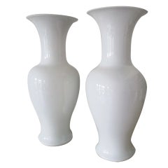 Tall White Urns