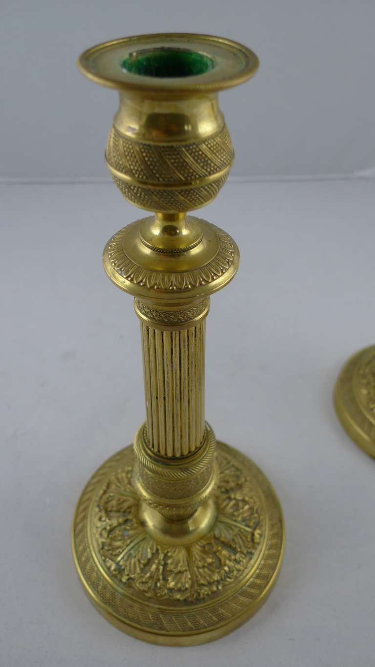 Pair of Empire Candlesticks In Good Condition In New York, NY