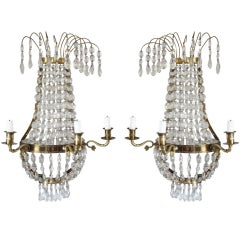 A pair of Crystal Sconces