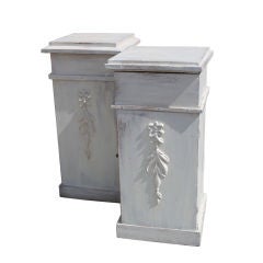 Antique A pair of Swedish White painted Nightstands