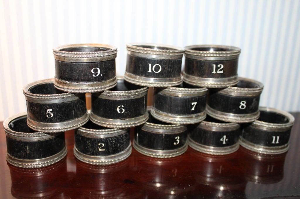 A Set of 12 Swedish Napkins Rings