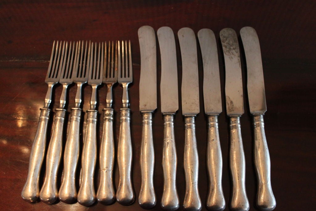 A set of Swedish Silverware of 6 forks and 6 knifes.