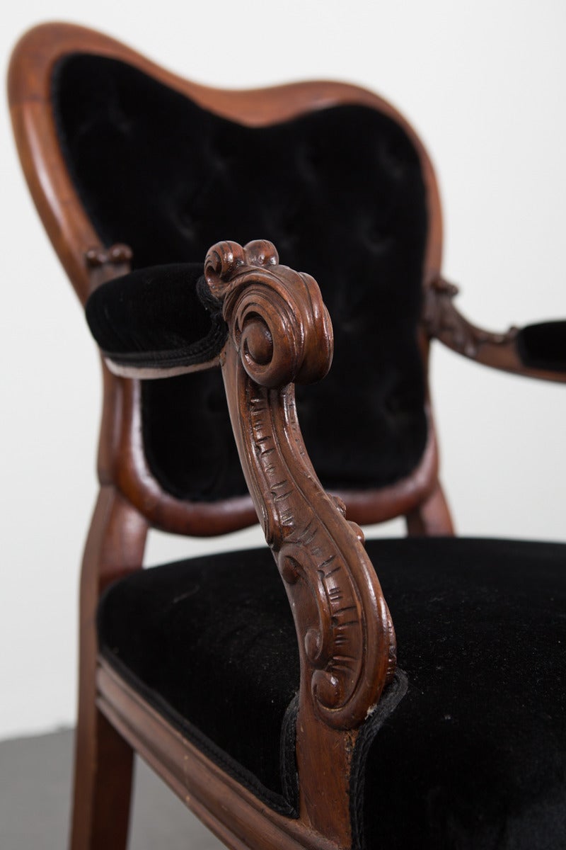 19th Century Pair of Rococo Style Arm Chairs