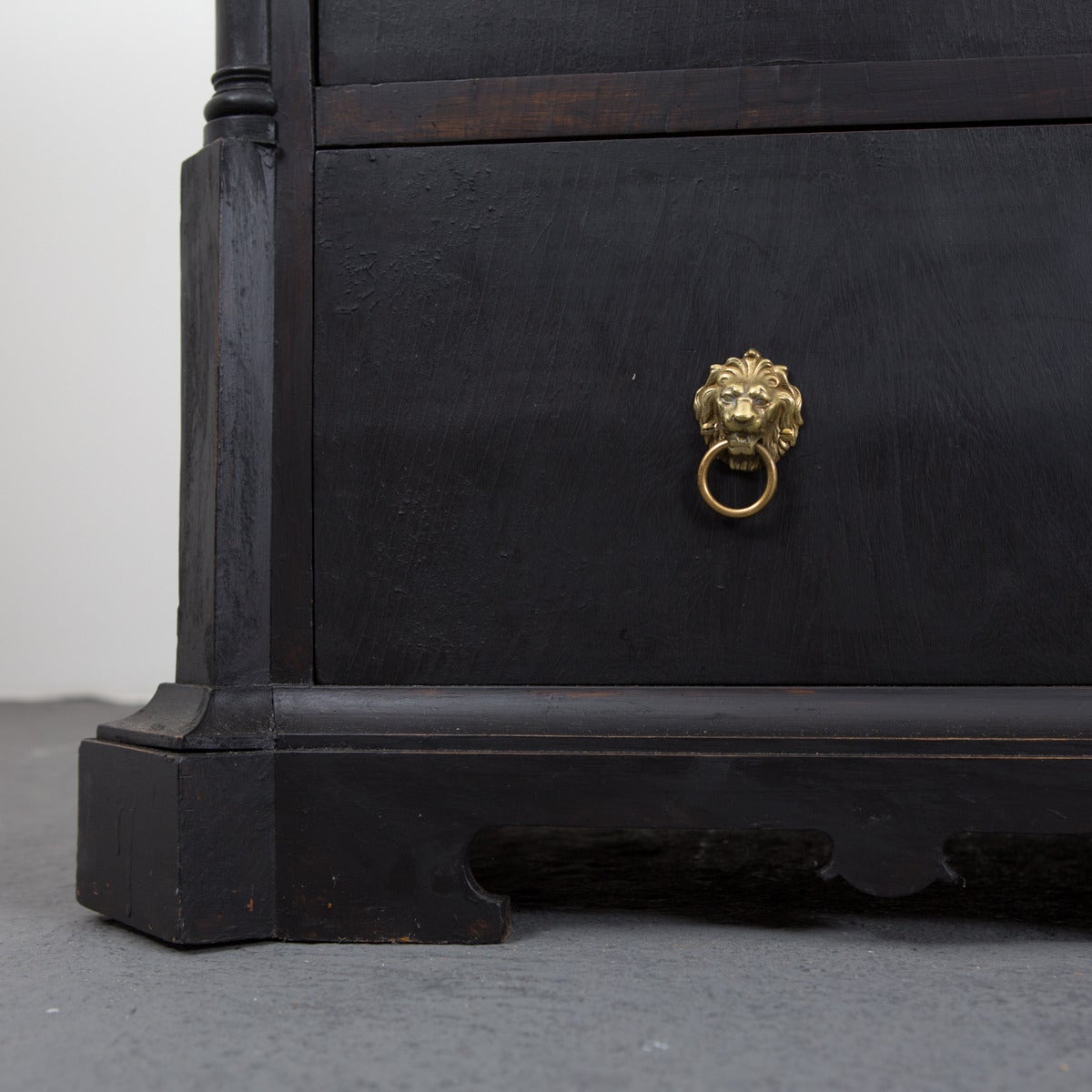 Pine Black Neoclassical Chest of Drawers Sweden