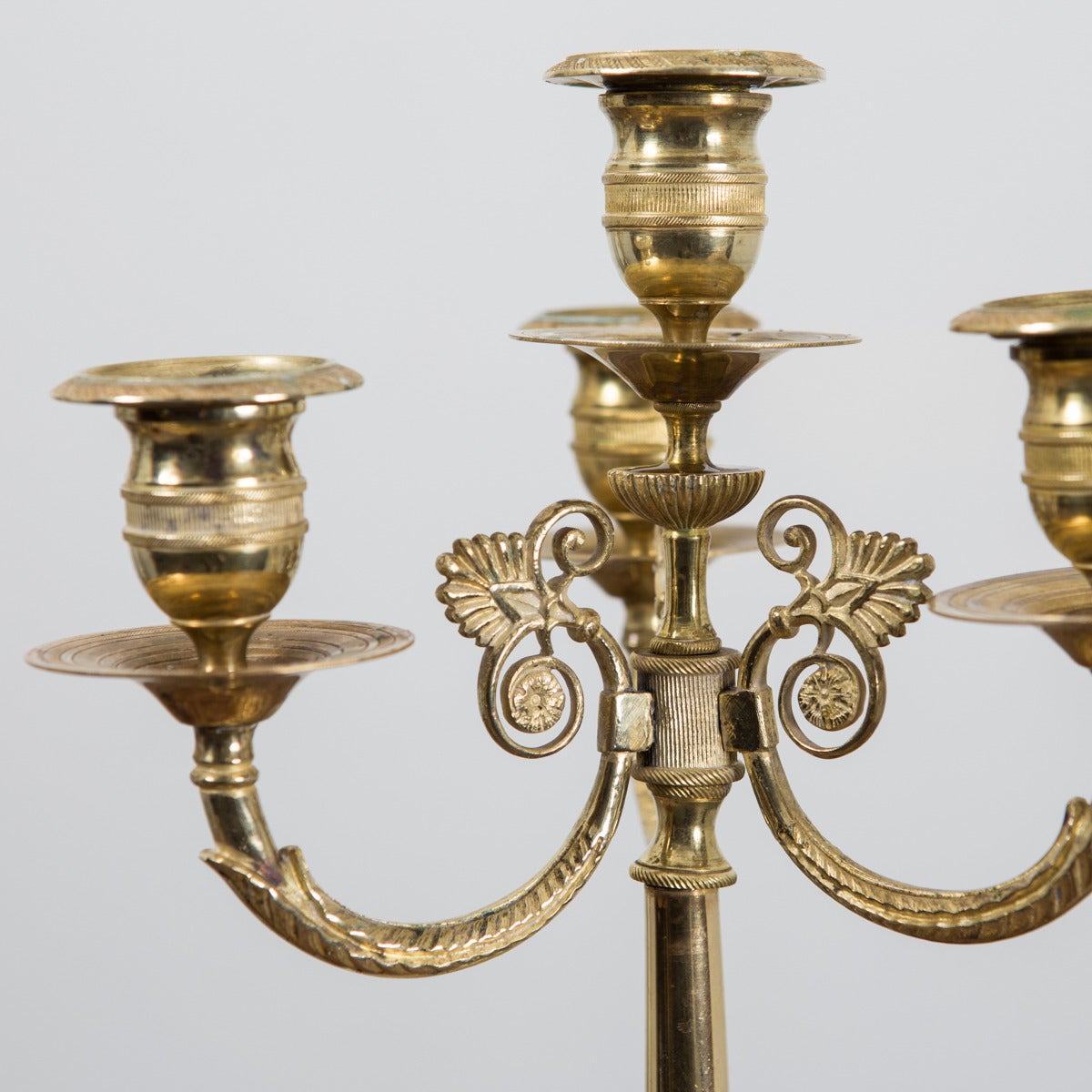 Late 18th Century Pair of Neoclassical Gilt Bronze Candelabra