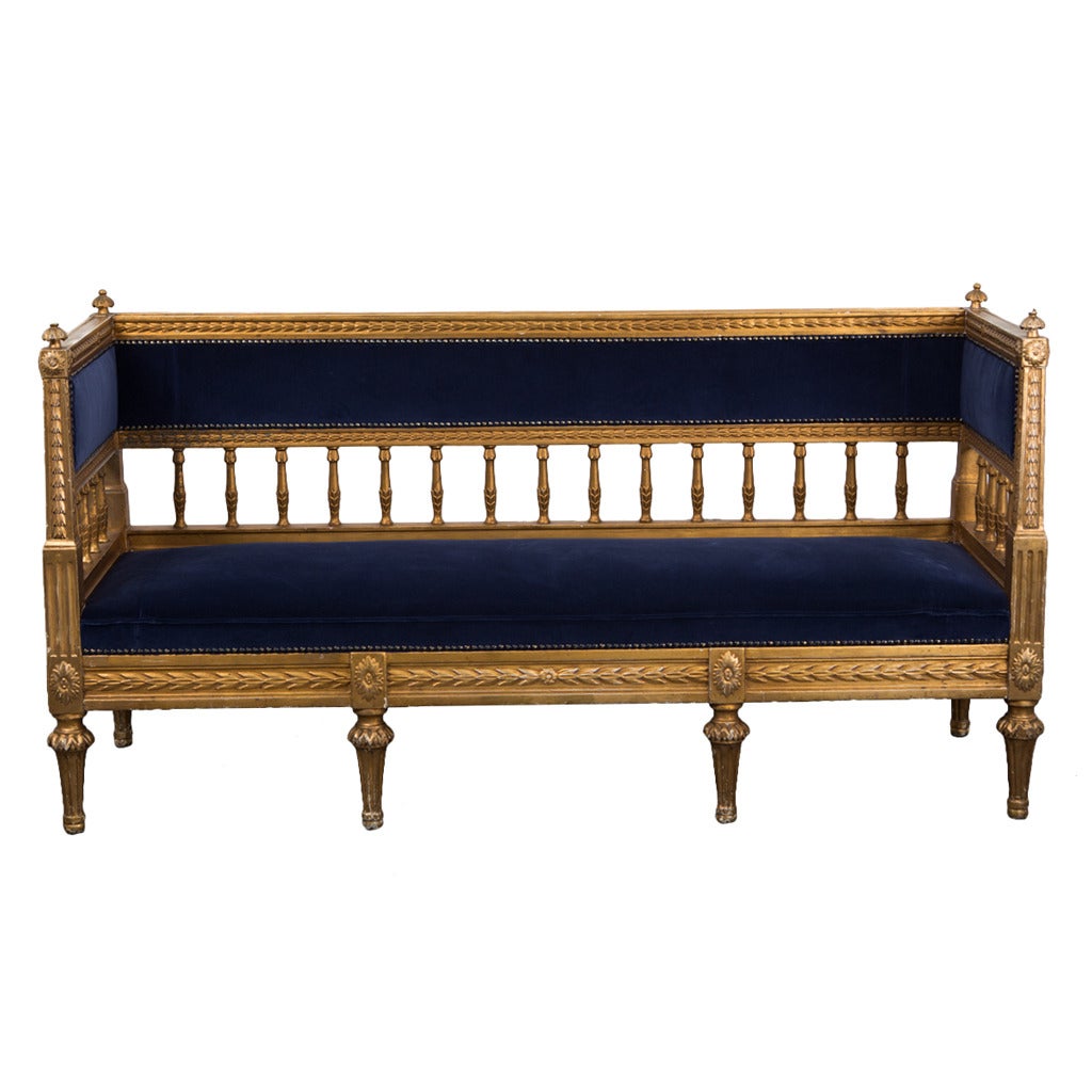 Gilded Swedish Gustavian / Neoclassical Sofa For Sale at 1stdibs