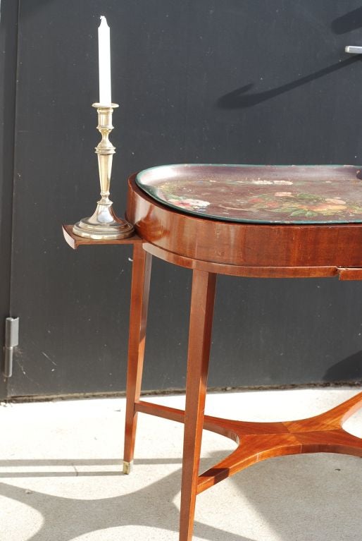 Empire Table Swedish Mahogany Floral 19th Century Sweden For Sale