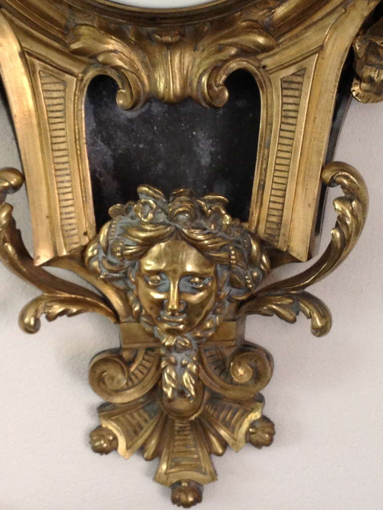 French Bronze Wall Clock In Good Condition In New York, NY