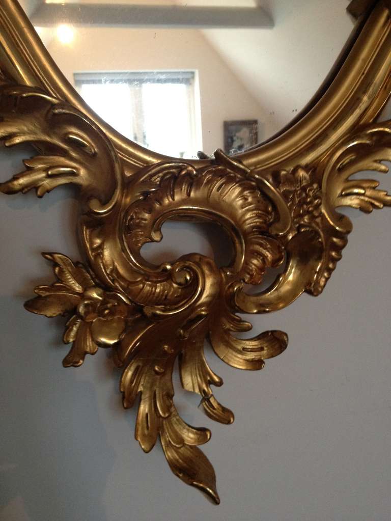 Swedish Rococo Style Gilded Mirror