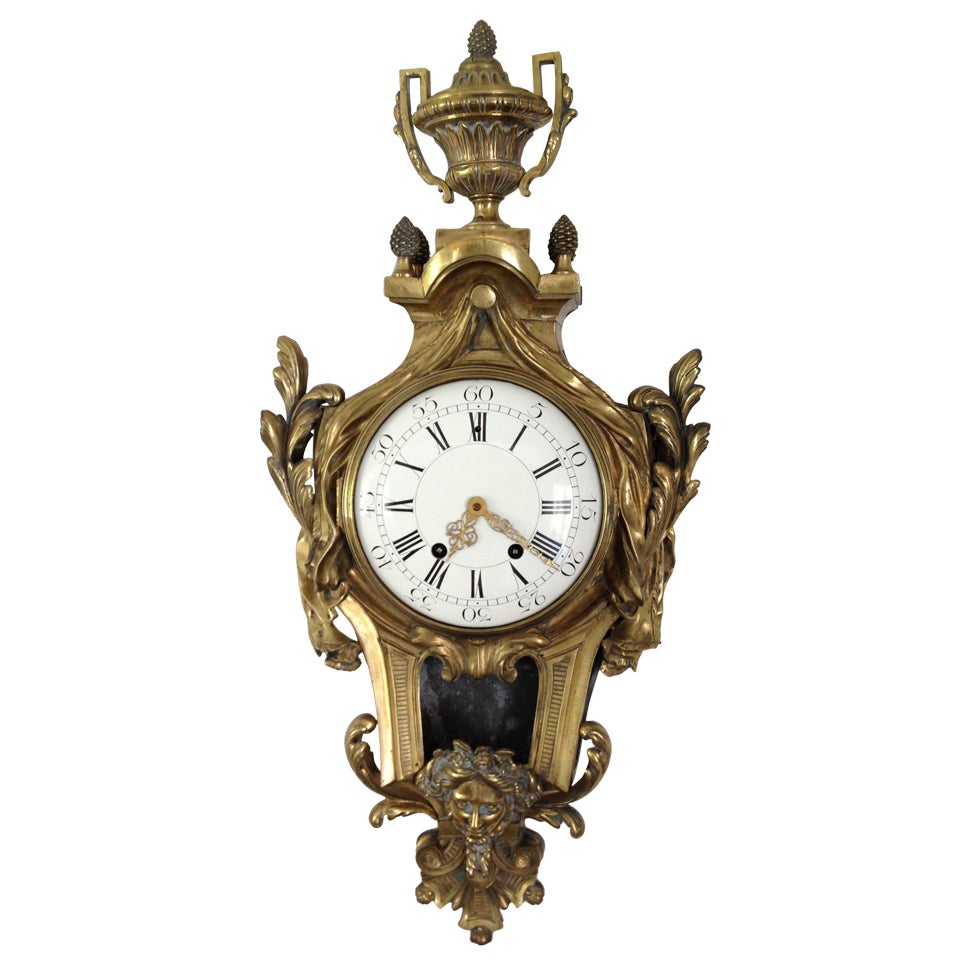 French Bronze Wall Clock