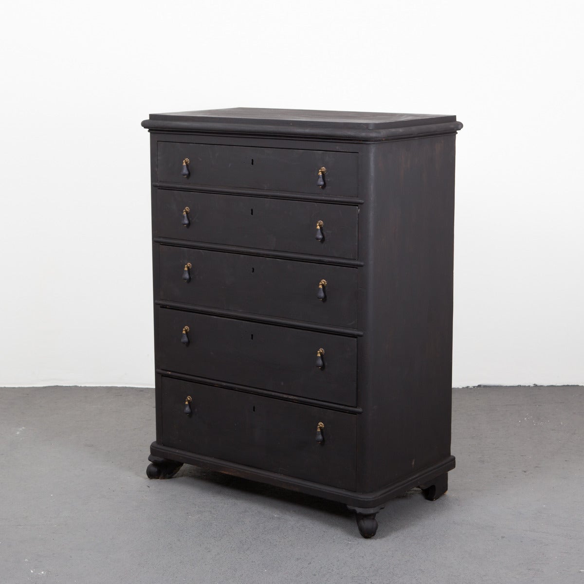 Black Painted Chest of Drawers at 1stDibs