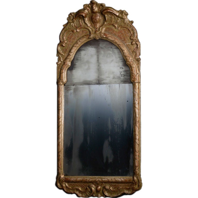 Mirror Swedish Rococo Period Original Gilding, Sweden