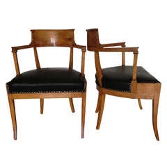 Pair of Swedish Empire Desk Chairs