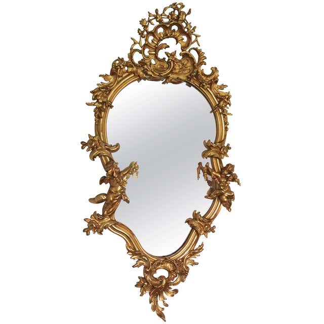 Rococo Style Gilded Mirror For Sale at 1stDibs